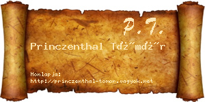 Princzenthal Tömör névjegykártya